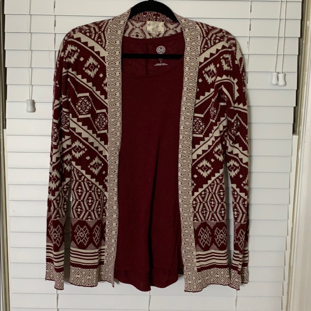 Hippie Rose cardigan and shirt set - size S & M